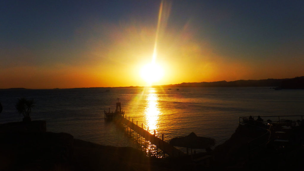 Sonnenuntergang El Fanar Beach, Ägypten