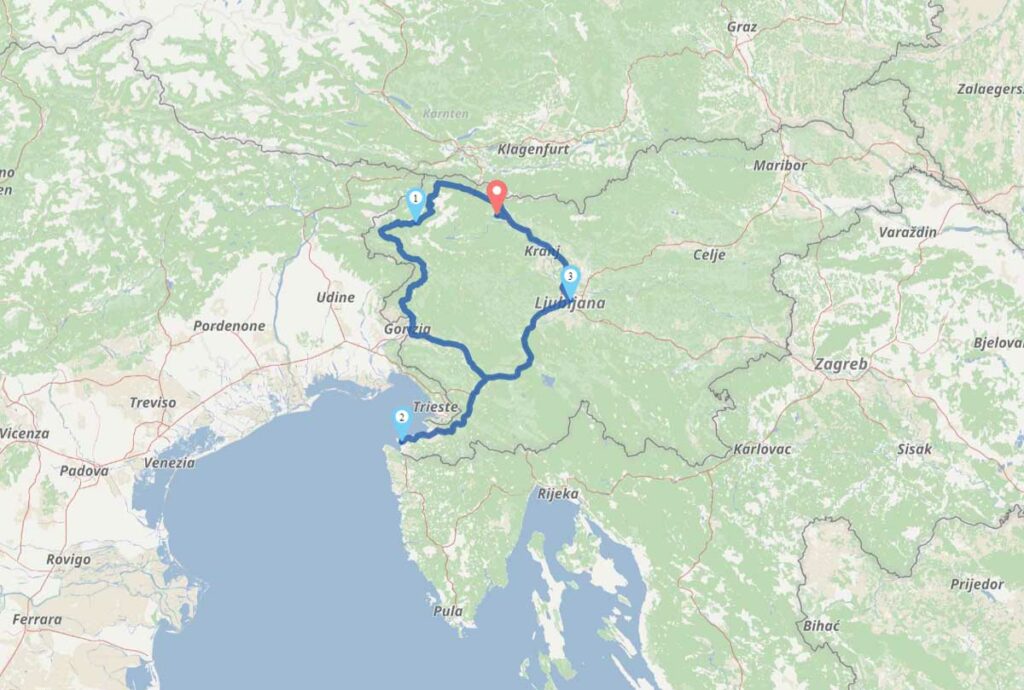 Slowenien Rundreise - Route