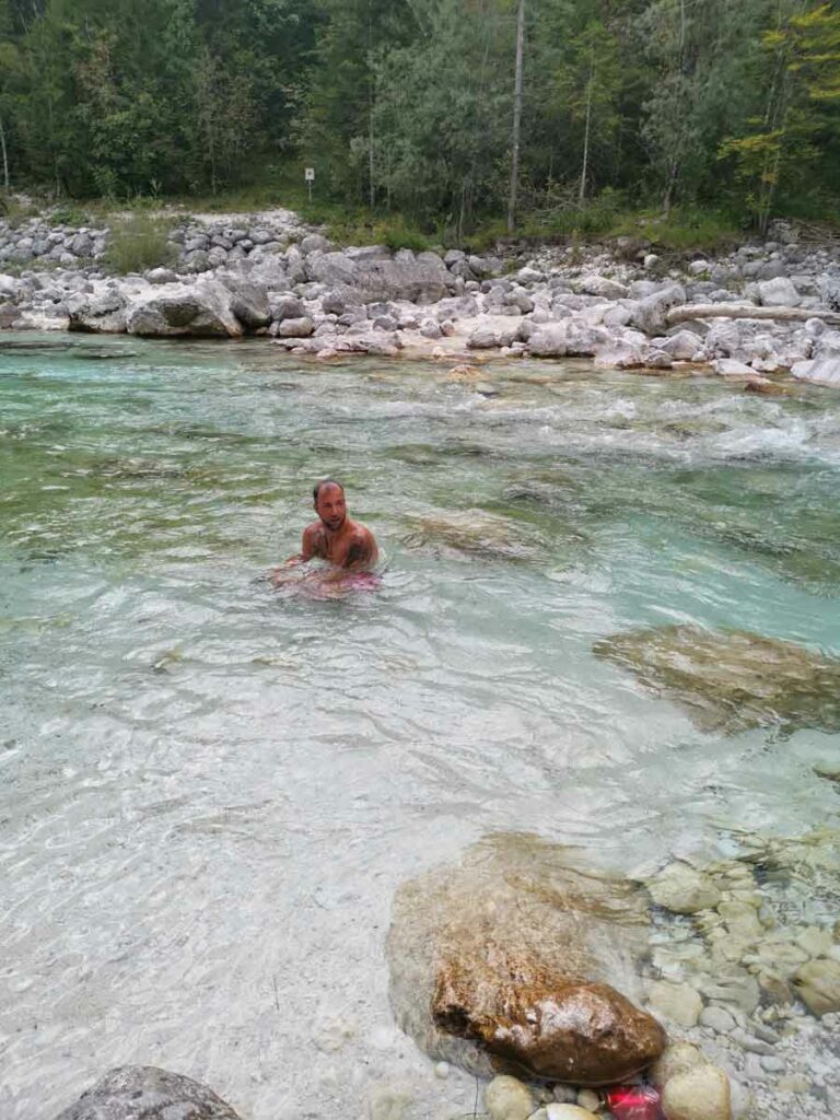 Schwimmen im Soca Tal