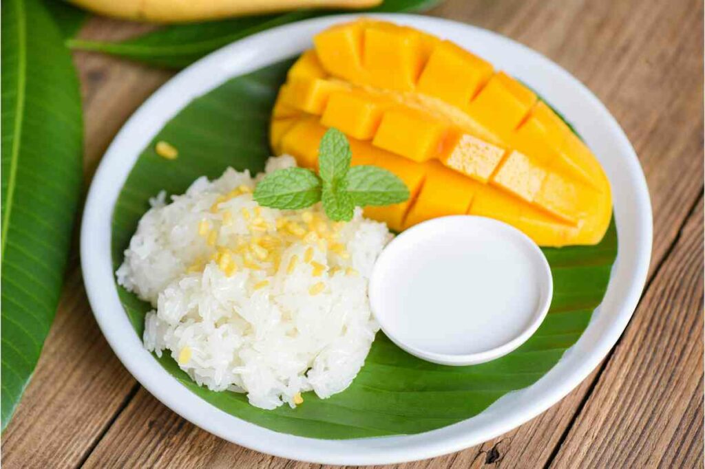 Essen in Thailand mango sticky rice